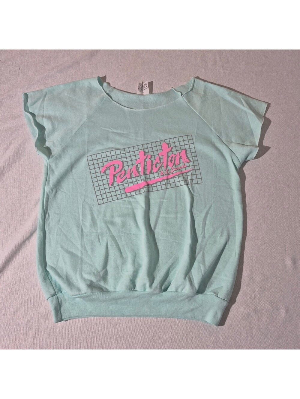 Vintage Penticton BC Canada 80s L Large Chopped Lightweight Sweatshirt top